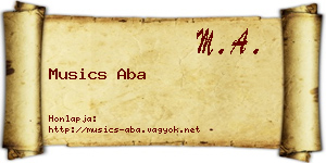 Musics Aba névjegykártya